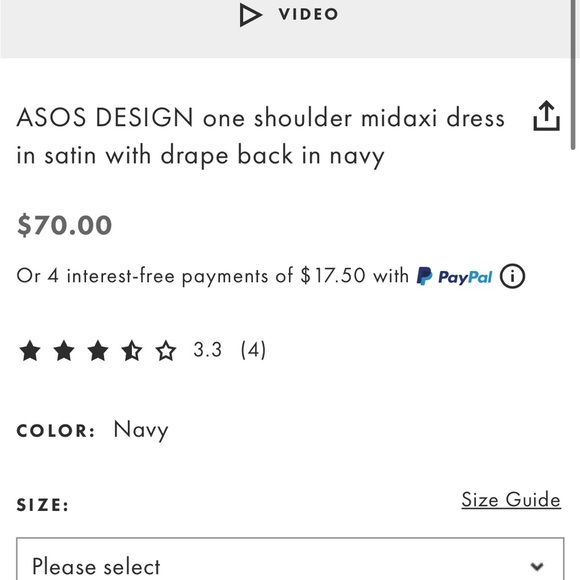 Asos navy satin dress - Picture 7 of 7